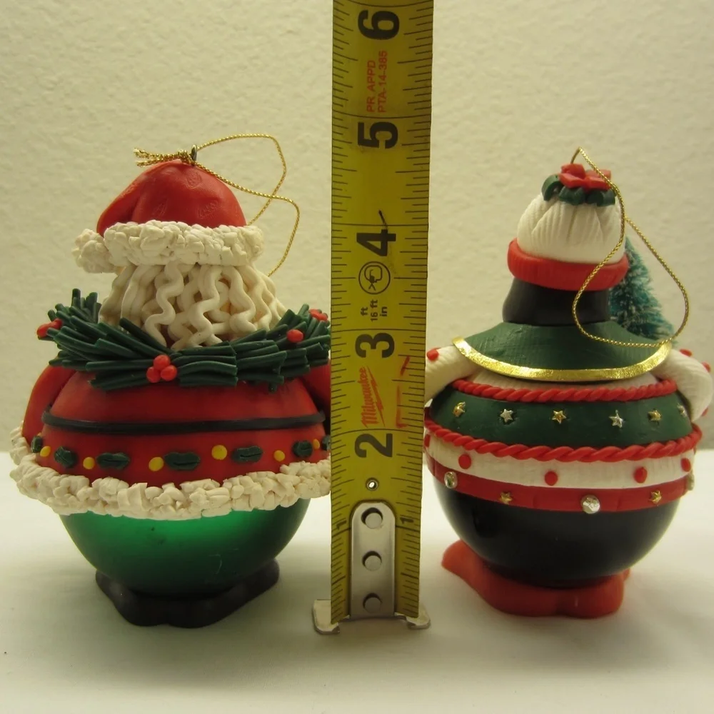 Vintage Traditions collectible Christmas Characters -Chubby‎ Santa & Penguin
